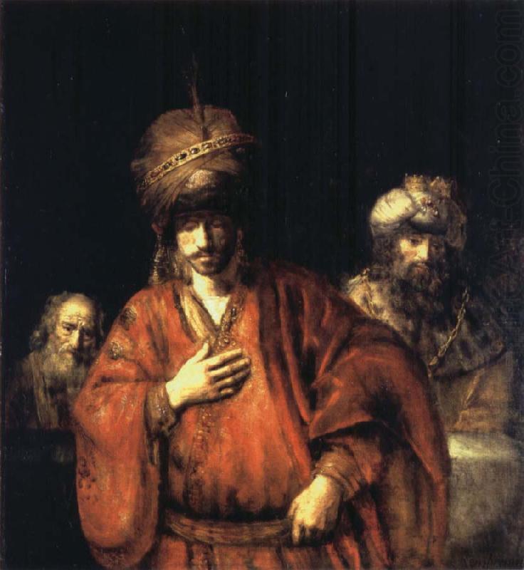 REMBRANDT Harmenszoon van Rijn David and Uriah or Ahasuerus,Haman and Harbona china oil painting image